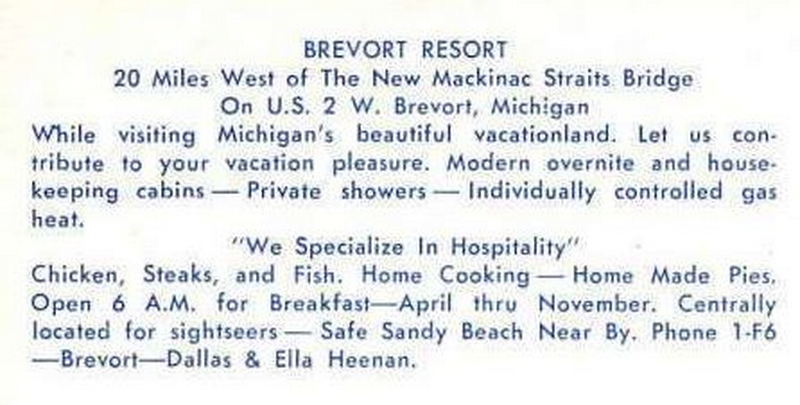 Brevort Resort - Vintage Postcard (newer photo)